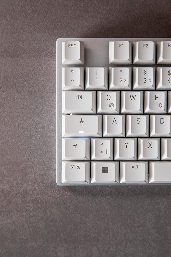 Cherry KC 200 MX Mechanical Office Keyboard with New MX2A switches. Modern Design with Metal Plate Frame (White W/MX2A Brown Switch)