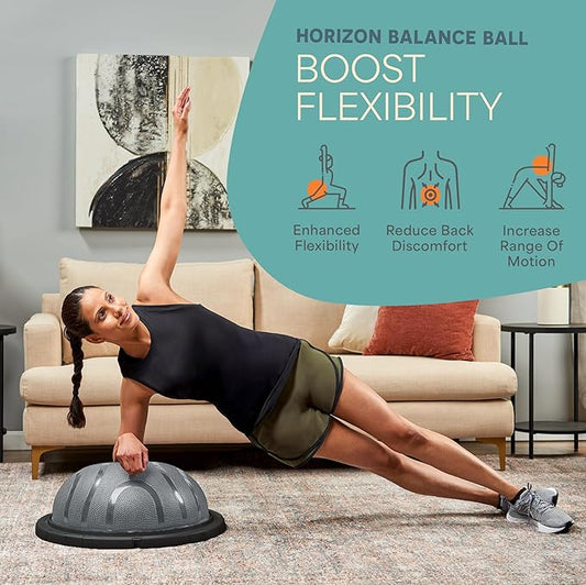 Lifepro Half Balance Ball Trainer - Stability Ball for Exercise, Full-Body Workouts, Home Gym, and Physical Therapy - Non-Slip Equipment for Balance Training