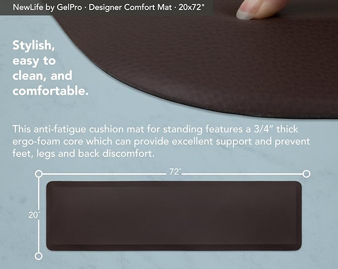 NewLife by GelPro Anti-Fatigue Designer Comfort Kitchen Floor Mat, 20x32", Rustic Texas Flag Stain Resistant Surface with 3/4" Thick Ergo-foam core for Health and Wellness