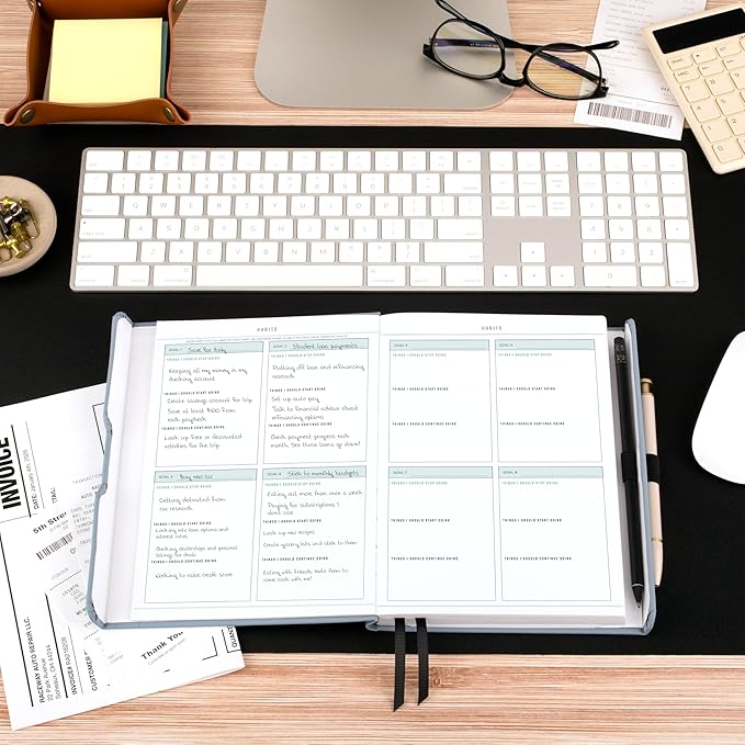 AT-A-GLANCE Foundation Budget Planner, Undated Weekly & Monthly Tracker, Expense and Savings Organizer, Hardcover, 5-3/4" x 8-1/4", Blue (FDB-200)