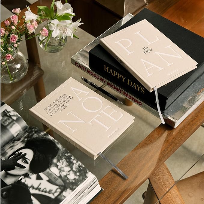 Weekly Planner, Beige – 6x9 Inch, 104 Pages - Undated Minimalist Agenda & To Do Organizer with Cloth Cover