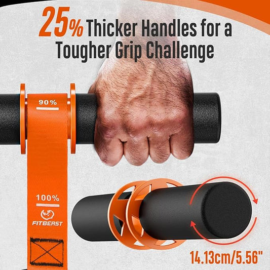 FitBeast Forearm Strengthener & Wrist Roller - Forearm Strength Trainer with Thickened Anti-Slip Grip Handles&Adjustable Strap, Perfect for Forearm Exercising, Boosting Grip Strength, Muscle Building