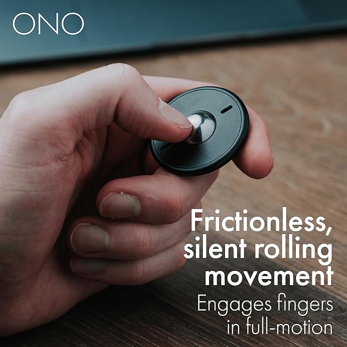ONO Scroller- Handheld Fidget Toy for Adults | Help Relieve Stress, Anxiety, Tension | Promotes Focus, Clarity | Compact, Portable Design (Black - Aluminum)