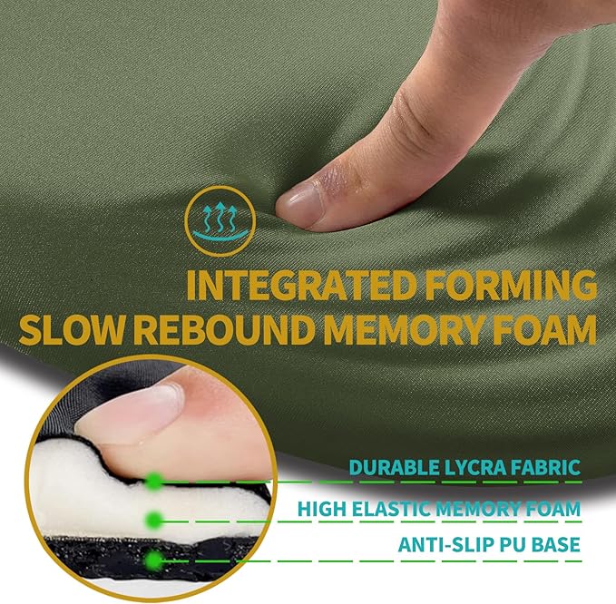 Hokafenle Ergonomic Mouse Pad Wrist Support with Stepped-Wedge Design, Wrist Rest Pain Relief Mousepad Filled with Memory Foam, Carpal Tunnel Mousepad for Wireless Mouse(12x8 inch, Dark Green)