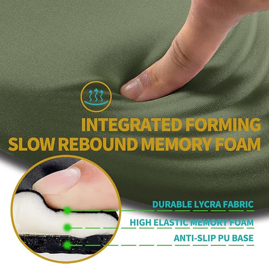 Hokafenle Ergonomic Mouse Pad Wrist Support with Stepped-Wedge Design, Wrist Rest Pain Relief Mousepad Filled with Memory Foam, Carpal Tunnel Mousepad for Wireless Mouse(12x8 inch, Dark Green)