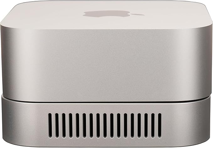 Mac mini M4 Stand, Silver Holder for Mac mini M4/M4 Pro 2024 Ventilation Heat Dissipation Cooling Desk Mount Accessories