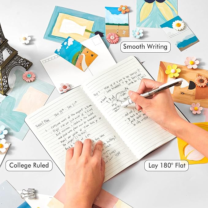 feela 36 Pack Soft Cover Journal Bulk, Lined Blank Travel Journal for Women Men Writing, Notebooks College Ruled for Work, Note Taking Notebook School Business Supplies, 8.2” x 5.5”, A5, Black