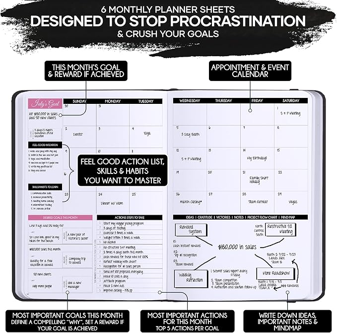 Guided Journal - Gratitude & Mental Health Journal for 5 Minute Daily | 90-Day Undated Planner for Positivity & Manifestation | Guided Mindfulness, Self Care & Reflection | Vision Board + Stickers