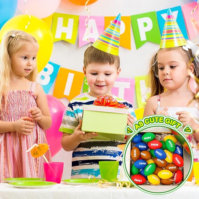 30 Pcs Mini Football Stress Ball 2.2 Inches Mini Foam Sports Ball Stress Anxiety Relief Balls Toy for Footballs Party Favors, Gift Bag Fillers, School Carnival Reward Supplies