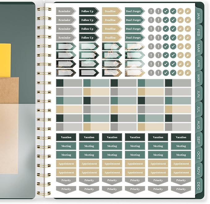 Cambridge 2026 Planner, Weekly & Monthly, 8-1/2" x 11", Large, Emerald Isle (1758-905-26)