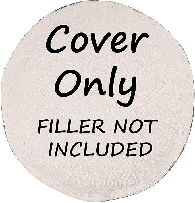 Boho Floor Pillow Cover Round Moroccan Large Pouf Ottoman Room Décor Cushion for Meditation Yoga and Boho Chic Bohemian Furniture Perfect for Living Room, Bedroom, Nursary or Children Room Unstuffed