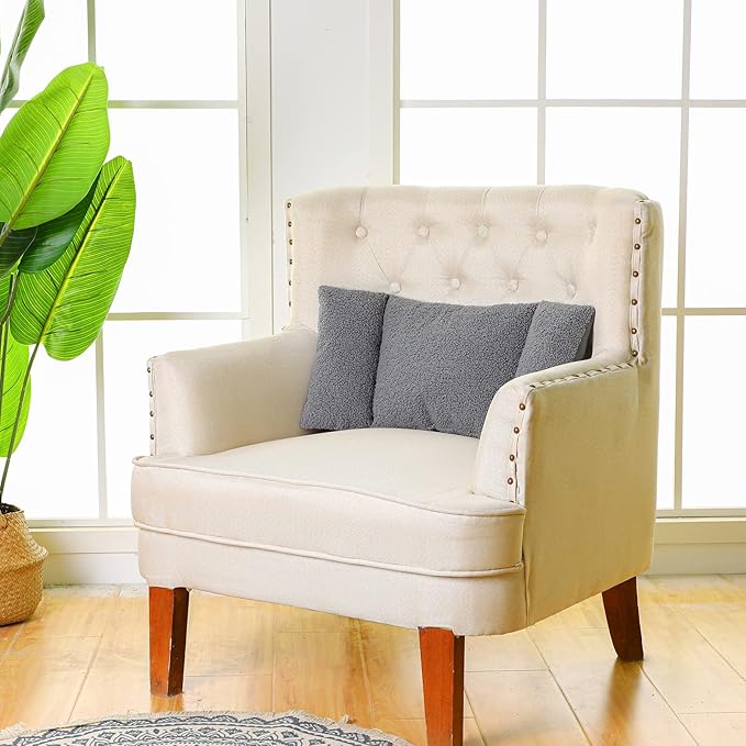 Queekay Fleece Lumbar Support Pillow 3 Section Back Pillow Office Chair for Back Support Comfortable Lumbar Cushion for Car Seat Pain Relief Sofa Rest(Gray)