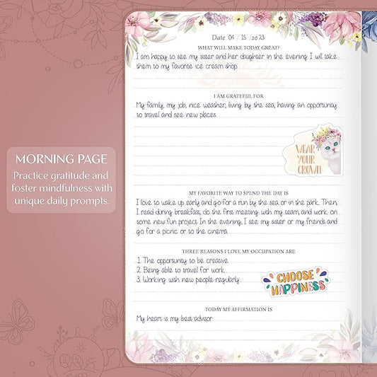 Legend Gratitude Journal – Guided Daily Journal to Foster Positivity & Happiness – Grateful Notebook to Write in – Inspirational Affirmation & Thankful Notebook – Hardcover (Rose Gold)