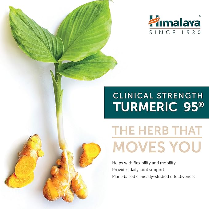 Himalaya Turmeric 95 - Herbal Supplement with Turmeric Curcumin for Joint Support and Mobility, 95% Curcuminoids - Vegan, Non-GMO, Gluten Free, 600 mg, 30 Capsules