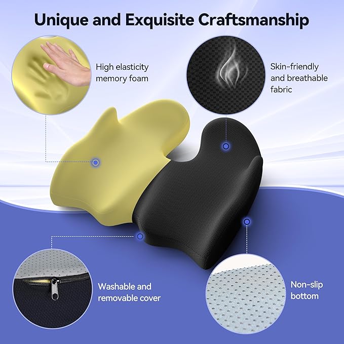 VOXON Seat Cushion, X Large Car Seat Cushion, Memory Foam Cushions for Office Chair, Chair Cushions for Tailbone Pain Relief & Pressure Relief Sciatica for Long Sitting