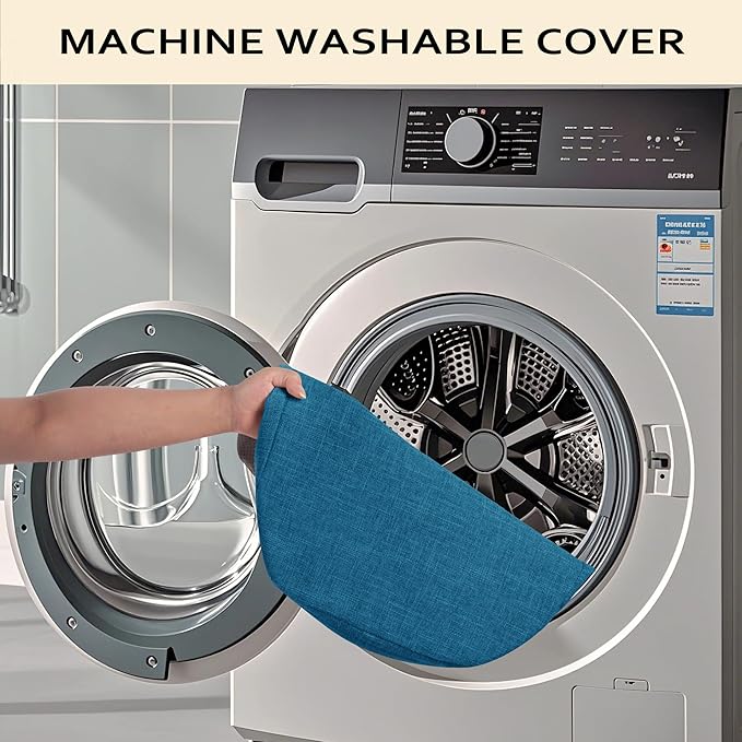 ELFJOY Chair Cushions for Dining Chairs Kitchen Chair Cushions U Shape Non Slip Chair Pads Set of 4 Seat Cushions with Ties Indoor 16.7" x 16" Blue