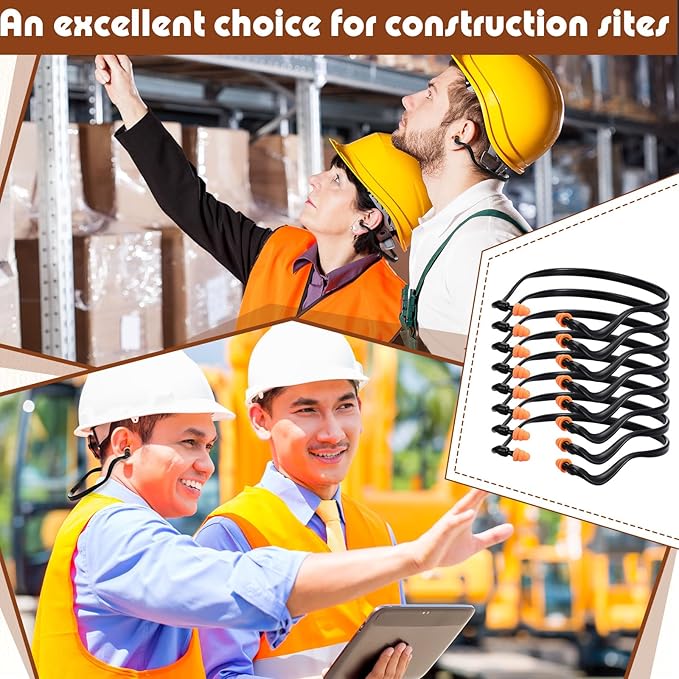 LEIFIDE 48 Pcs Banded Ear Plugs for Shooting Range Silicone Reusable Ear Protection Plugs Noise Cancelling Lightweight Earplug for Hearing Protection Sleeping Work Construction Concerts Reduction