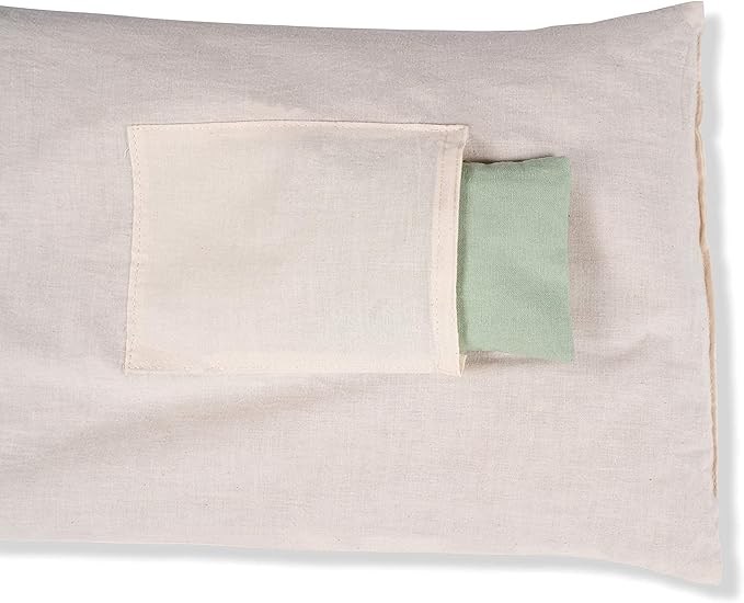 Kanjo Aroma Mint Acupressure Pillow - 100% Cotton Linen with Natural Cork Filling - Aromatherapy Pillow for Back Pain and Neck Pain Relief
