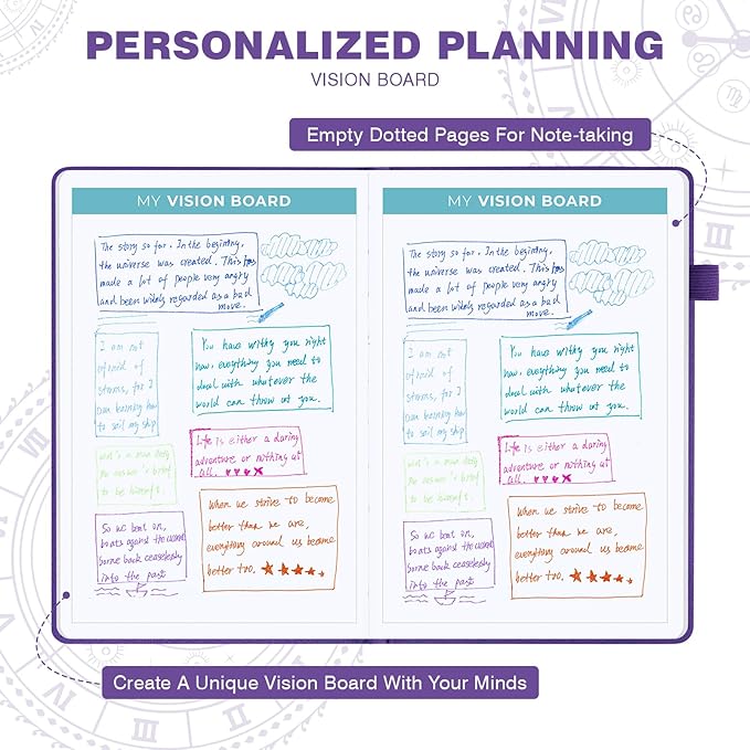 2025-2026 Undated 12 Month Planner Hardcover (5.5x8.5") - Weekly & Monthly Academic Life Organizer, Productivity Journal, Thick Paper, Sticker, Bookmark, Pen Loop(Purple)