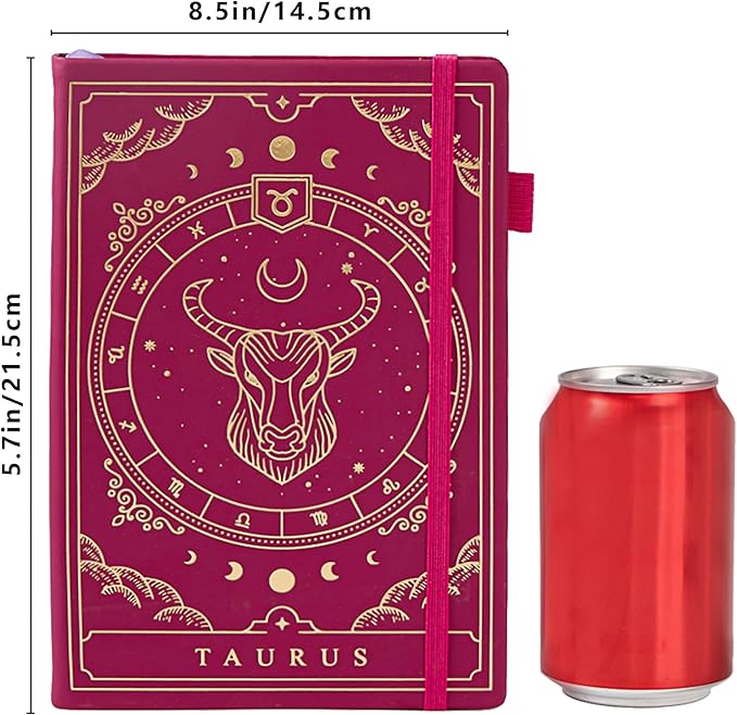 TIEFOSSI Constellations Dotted Journal Notebook-A5 Writing journals with 100gsm 400pages Paper, Hardcover Bullet Organizers Notebook for Women, Men, Teens (Taurus)