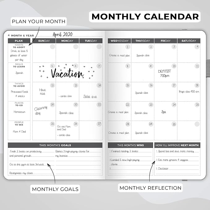 Clever Fox Planner – Undated Weekly & Monthly Planner for Productivity, Time Management & Goals – Organizer Journal – A5 (Gray)