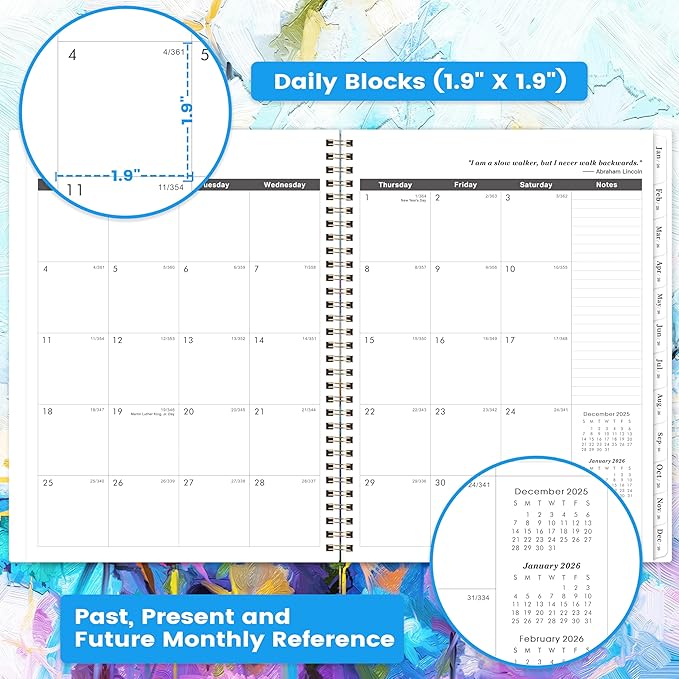 2026-2027 Monthly Planner/Calendar - Jan. 2026 - Dec. 2027, 9" x 11", 2 Year Monthly Planner 2026-2027, Holidays, Month Tabs, Inner Pocket, Note Pages