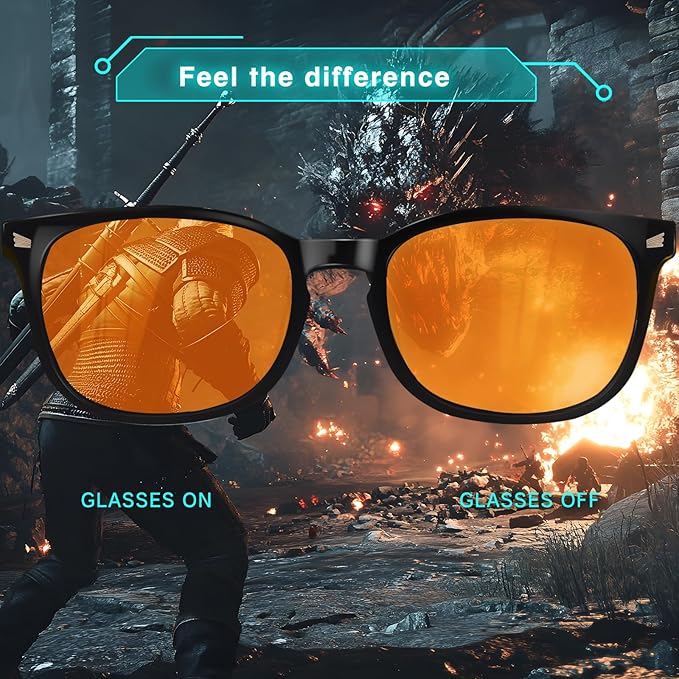 Blue Light Glasses for Woman Men | 99% Blue Light Blocking Glasses | Computer Glassess | Night Driving | Gaming | TV Phone Screen Reader Square Frame | Anti Eyestrain & UV Glare Protection
