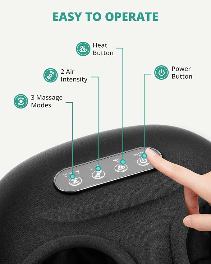 Medcursor Foot Massager Machine with Heat, Rolling, Deep Kneading, Shiatsu Foot Massager for Delivers Pain Relief, Tired, Plantar Fasciitis, Gift for Women Mom Men Fits Up to 13"