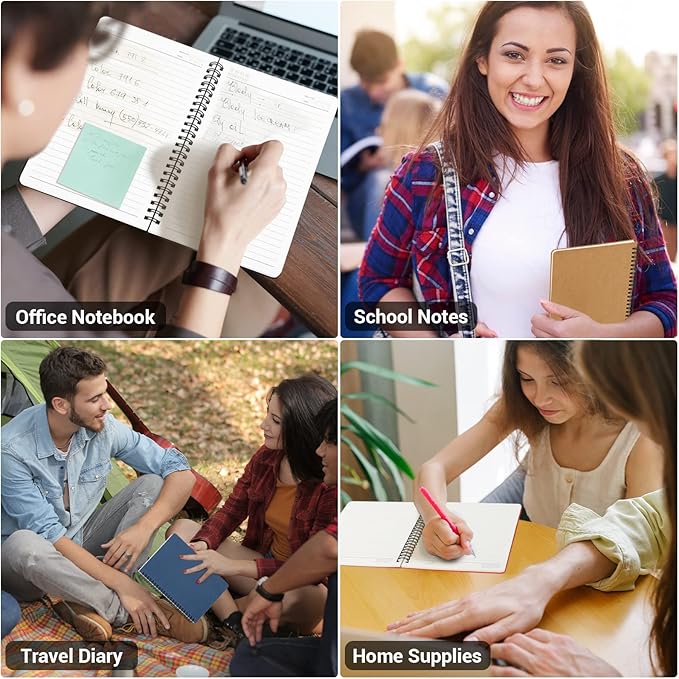 EUSOAR Students Ruled Spiral Notebook, A5 12packs 5.5"X8.3" 120 Pages Lined Travel Writing Notebooks Journal, Memo Notepad Sketchbook, Students Office Business Diary Ruled Book Journal-6 Colors