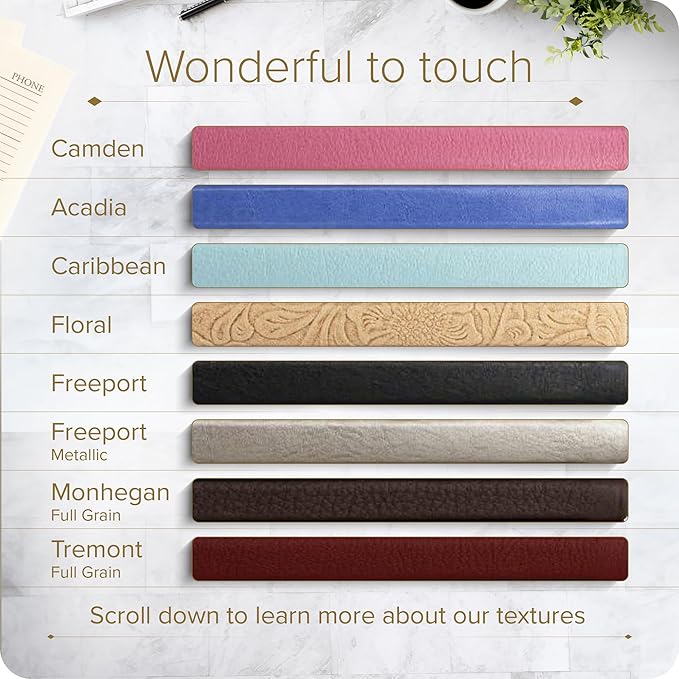 Gallery Leather Academic Planner 2025, Teacher and Student Weekly Monthly Planner, Elegantly Bound Calendar with Gold-Gilded Page Edges, 18 Months - Acadia Pool - 9 x 7 "