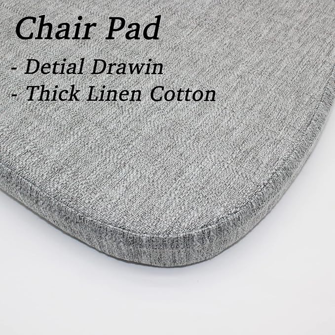 Seat Cushions for Dining Room Chairs - Memory Foam Non Slip Kitchen Chair Pad with Machine Washable Cover Set of 4 [16.5 x 16.2 Inches] - (Gray,4)