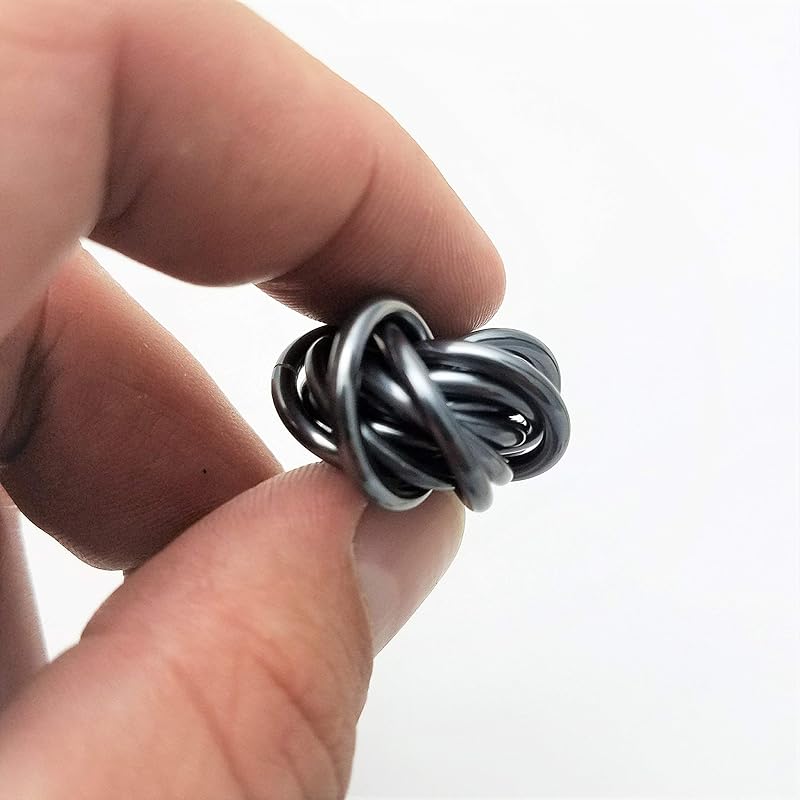 Möbii Fidget Ball (Solid Color): Quiet Mobius ADHD Anxiety Stim Stress Relief Toy Tool for Home Travel Office or Desk (Small, Full, Mercury Silver)