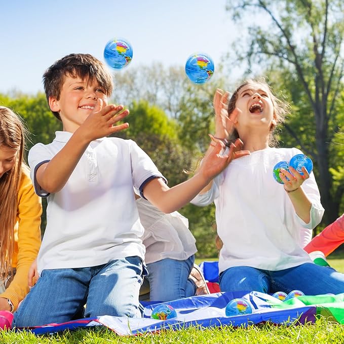 30PCS Globe Stress Ball,2.5Inch Earth Bouncy Ball, Foam Squeeze Balls,Earth Stress Balls Toy for Finger Toy School Supplies Adult Kids Children Party Favors Exchange Gifts