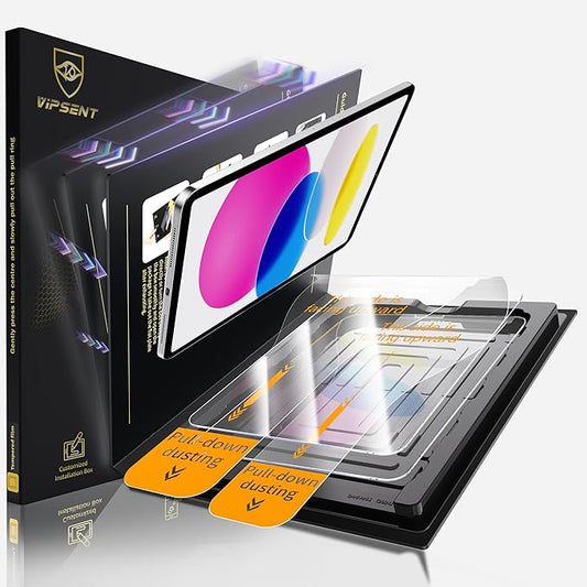 2-Pack Glass Screen Protector for iPad Pro 12.9", 6th 5th 4th 3rd Generation (2022/2021/2020/2018) Military Shatterproof, 9H+ Hardness, Auto-Alignment Frame, Anti-Fingerprint, HD Clear, Scratch Resistant