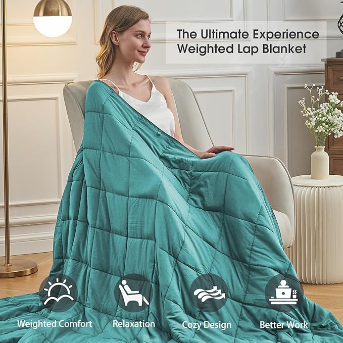 Teal Weighted Blanket for Adults (20lbs, 88"x104" King Size) - Cooling and Breathable Heavy Blankets for 130-220lbs with Premium Glass Beads - Soft Thick Blanket for All-Season Sleeping Comfort