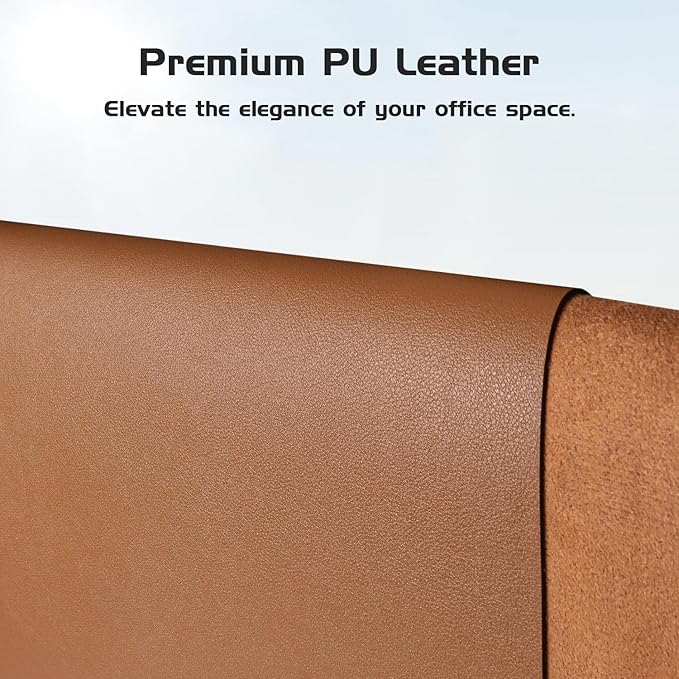 Aothia Leather Desk Pad Protector - Large Mouse Pad, Office Mat, Non-Slip PU Leather Blotter, Laptop Desk Pad, Waterproof Writing Pad for Office and Home (Brown, 38" x 13.7")