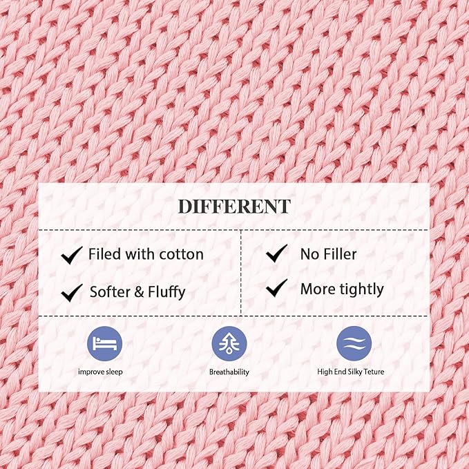 L'AGRATY Knitted Weighted Blanket - 50"x60" 10lbs Cooling Chunky Knit Heavy Blanket for Adults Braided Crochet Throw Thick Cable Yarn Knit Decorative Blanket No Beads Evenly Weighted Machine Washable