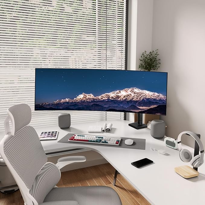 Heavy Duty Monitor Arm for 17-57 inch Screens up to 55lbs, Premium Aluminum Ultrawide Monitor Mount for Samsung 49” Odyssey G9 and LG, VESA 100x100mm, Black