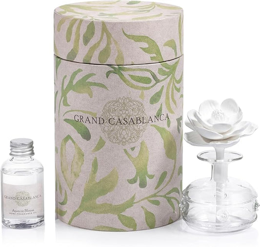 Zodax Mini Grand Casablanca Porcelain Diffuser, Apricot Bloom