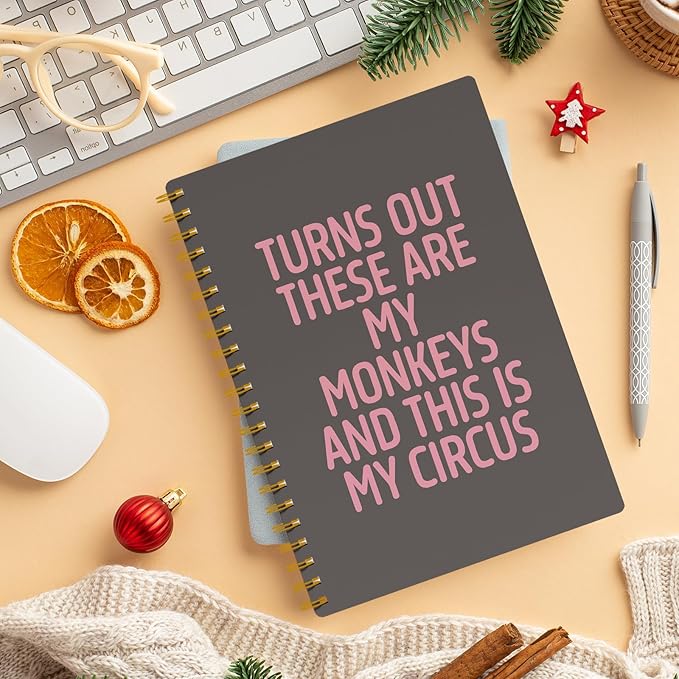 EKGJW Funny Notebooks for Work,Brown Aesthetic Journal, Funny Boss Day Gifts, Boss Gifts for Men Women, Funny Gifts for Boss, Boss Office Decor, Spiral Notebook 5.5x8.3 Inch