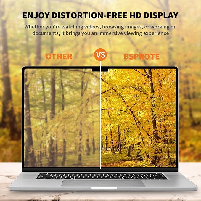 Removable Privacy Screen for Macbook Pro 13 Inch (2016-2022, M1, M2) & Macbook Air 13 Inch (2018-2021, M1 & Not for M2/M3/M4 Chip), Anti-Spy Blue Light Blocking Filter for Mac 13''