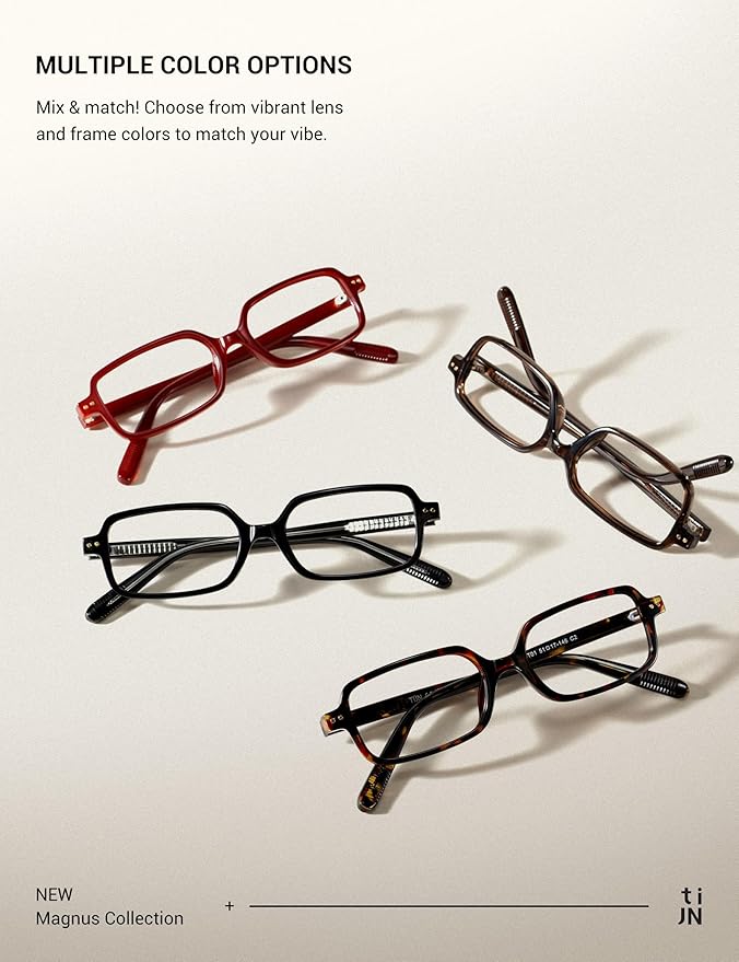 TIJN Olisa Blue Light Blocking Glasses for Women Men,Oval Glasses Frame Bluelight Glasses for Gaming/Computer/Screen