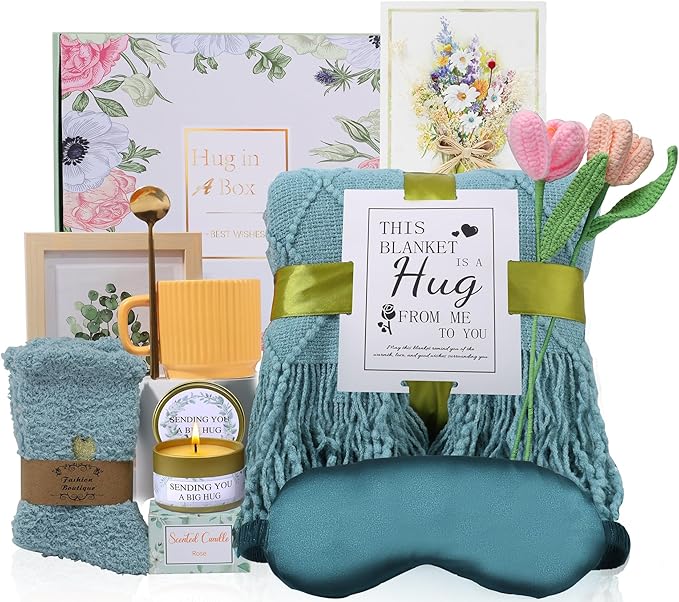 Gifts for Women Get Well Soon Gifts Self Care Package Feel Better After Surgery Sympathy Gift Baskets Thinking of You Gifts Healing Blanket Birthday Gifts for Women Mom Sister Daughter Best Friend