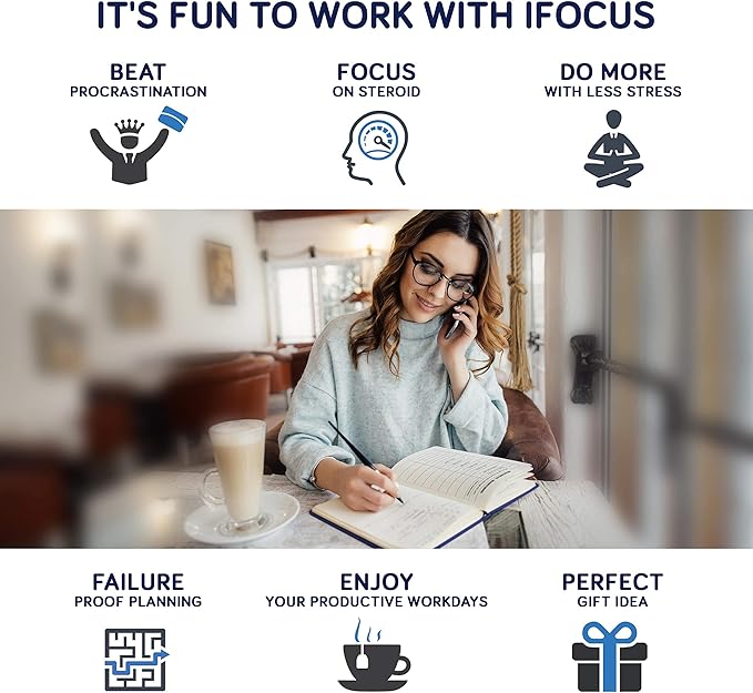Business Planner Undated for Entrepreneurs! Focus Project Notebook for Productivity! Daily Weekly Self Organizer Planner / Win the Day! Beat Procrastination! Ifocus - A5 work planner