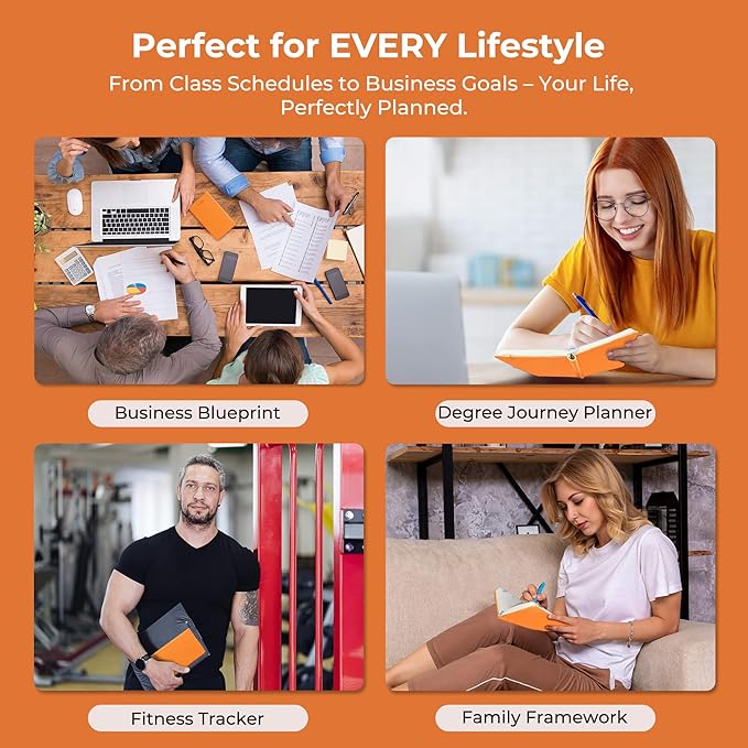 Weekly Monthly 2025-2026 Planner (July 25-Dec 26),6.5"x3.75",18 Months Agenda Plan with Month Tabs & Pocket,Expenses/Note Pages, Academic Calendar with Vegan Leather Cover,Orange