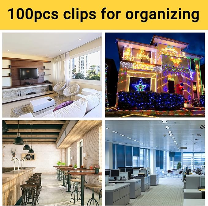 Segarty White Wire Clips Adhesive, 100PCS Self Adhesive Cable Clips, Cord Organizer, Wire Management Flat Ethernet Cable Holder Clamps Sticky Cable Tie Holder for Wall, Car, Office and Home Desk