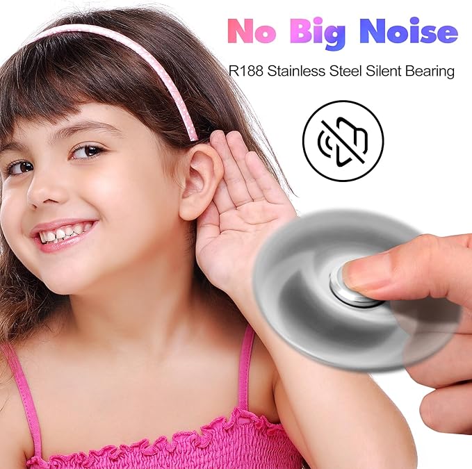 Fidget Spinners Toy, 3-8 Min Spins Time Stainless Steel Bearing Metal Fidget Spinner, EDC ADHD Stress Anxiety Relieves Fidgets Finger Toys, Novelty Toy for Kids and Adults