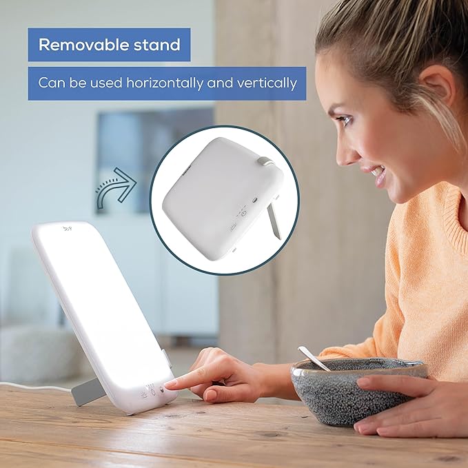 Beurer TL35 Light Therapy Lamp with 10,000 Lux LED with 3 Color Temperatures, 4 Dimmer Levels, Timer, Auto Switch-Off, and Adjustable Stand for Home, Office, or Travel