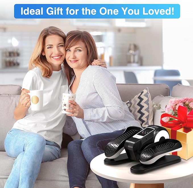 Under Desk Elliptical Machine with App – Quiet & Portable Electric Pedal Exerciser with Adjustable Speed and LED Display for Home and Office, Seated Ellipse Leg Exerciser Fully Assembled