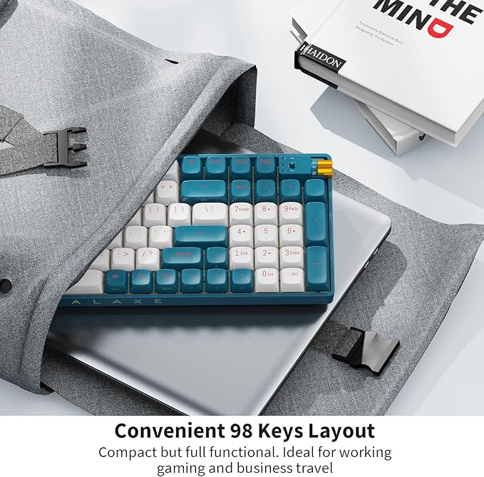 R100 Wireless Mechanical Keyboard, G Pro 3.0 Yellow Switch, Hot Swappable Wired/Bluetooth/2.4G Wireless Keyboard with RGB Light for Windows & Mac, PBT Keycaps, Whale Blue